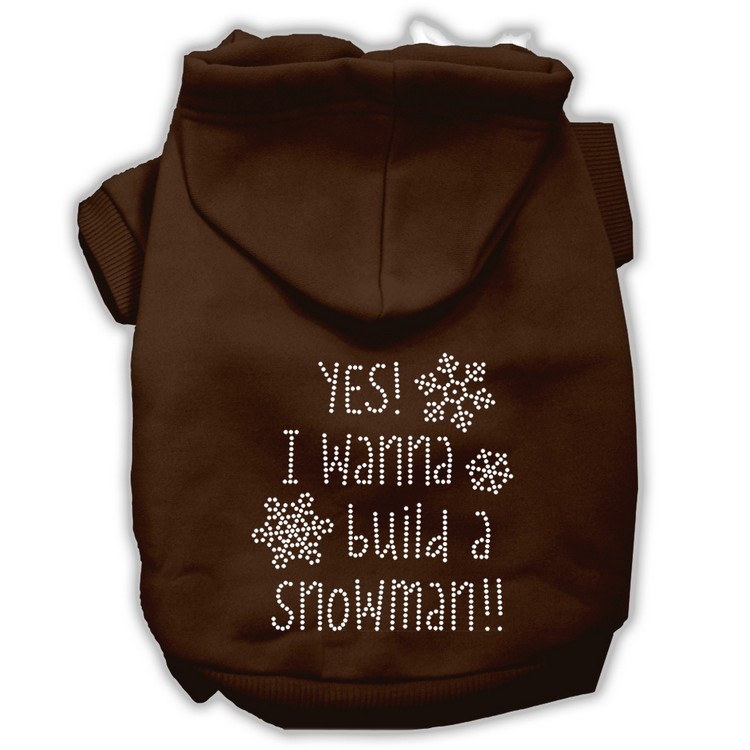 Yes! I want to build a Snowman Rhinestone Dog Hoodie Brown S